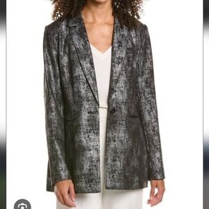 NWT BCBGMaxAzria Silver & Black Foil Blazer (Size S)